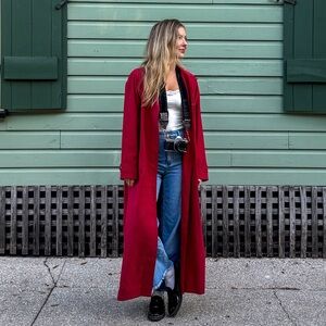 LL Bean Red Trench Coat